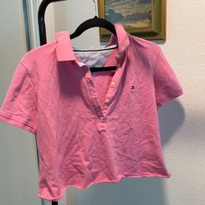Pink cropped tommy Hilfiger top